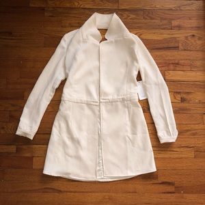 Cream Long Sleeve Collared Dress